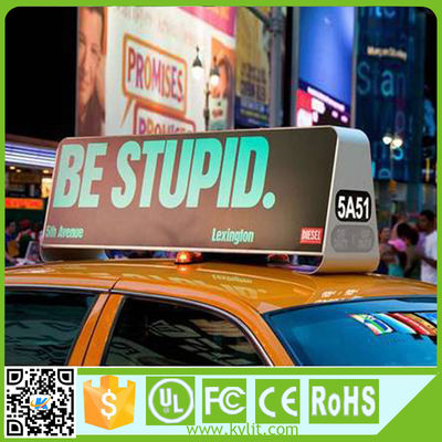 Custom Taxi Roof LED Display 6000cd/sqm IP65 Outdoor Advertising
